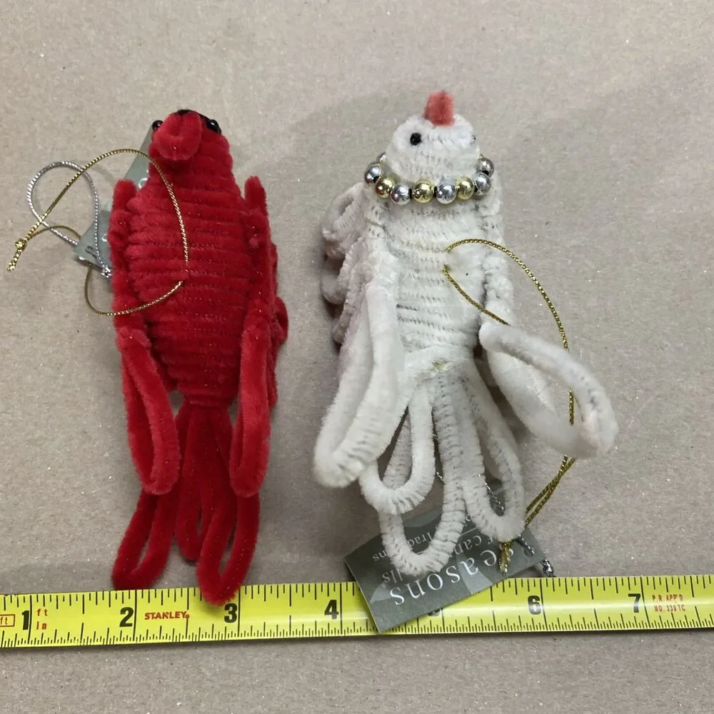 Vintage Seasons of Cannon Falls Ornaments  Lot  Chenille Birds Cardinal and Dove